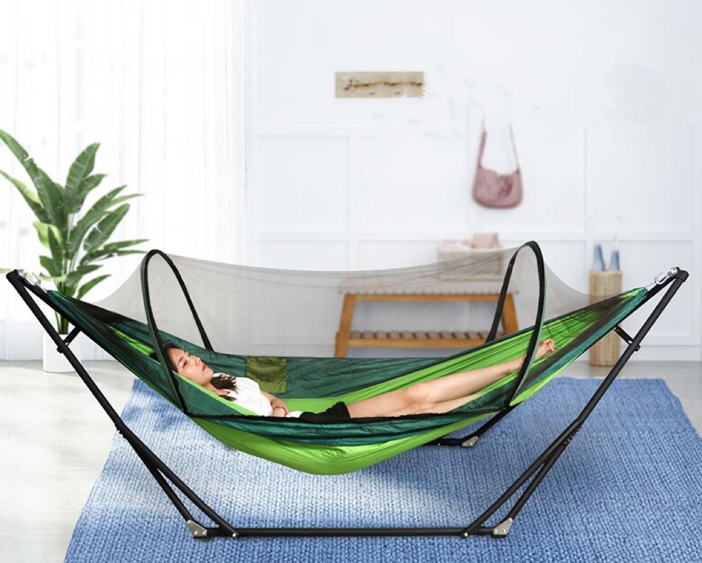 果绿拼墨绿带蚊帐（尼龙布）（无月牙棒）