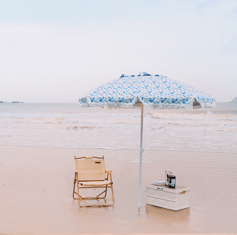 Fashion Outdoor Advertising Beach Umbrella With Tassel 
