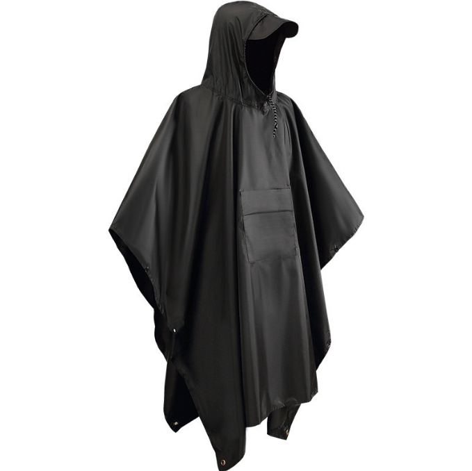 Multifunctional Lightweight Unisex Hooded Raincoat Poncho Cloak For Hiking Camping Backpacking Riding Fishing