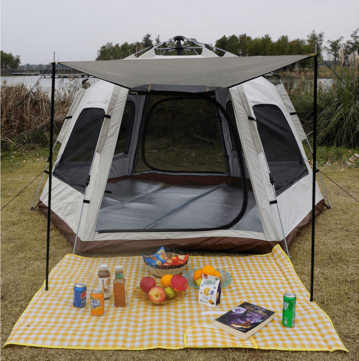 Automatic Pop Up Instant Opening Folding Family Hexagonal Camping Tent 