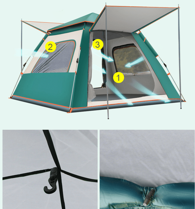 墨绿米黄拼色银胶 4（二门二窗）