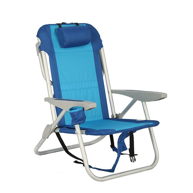 Outdoor High Back Low Seat Comfortable Durable Adjustable Portable Folding Collapsible Lightweight Backpack Fishing Camping Beach Chair With Armrest