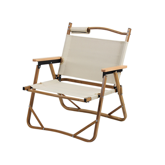 Outdoor Lightweight Stackable Portable Aluminum Alloy Steel Wood Kermit Chair Fishing Camping Beach Folding Chair