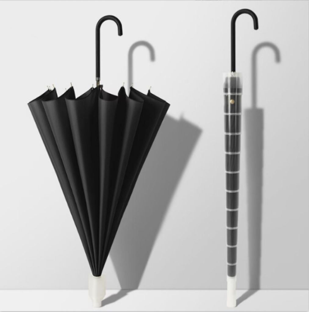 Custom Innovative Automatic 16K Straight Umbrella With Waterproof PVC Sleeve 