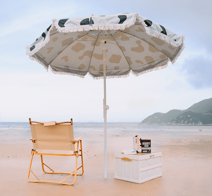 Fashion Outdoor Advertising Beach Umbrella With Tassel 