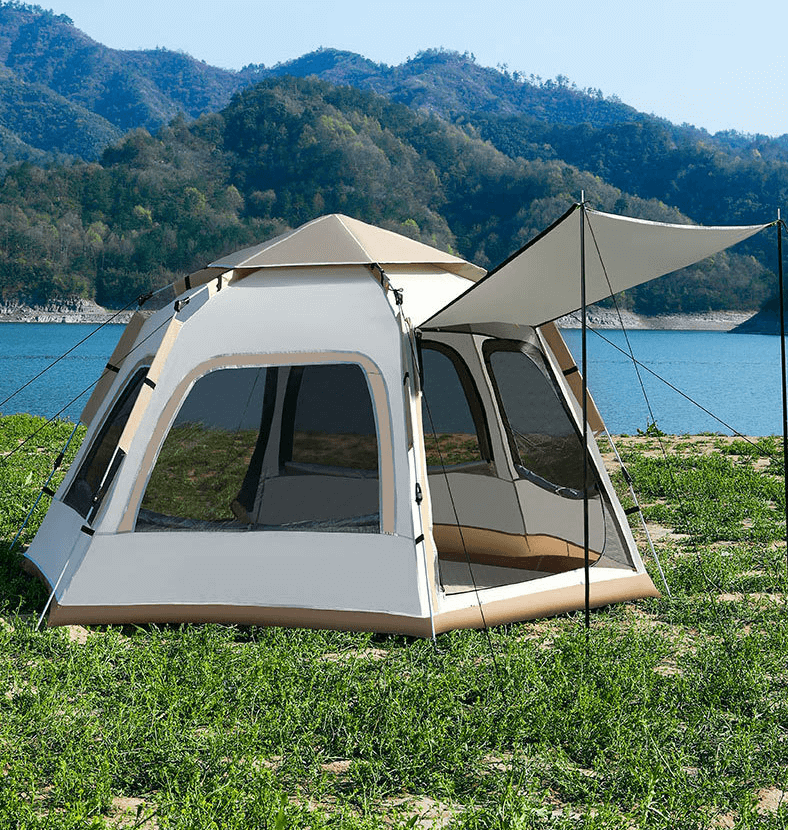 Automatic Pop Up Instant Opening Folding Family Hexagonal Camping Tent 