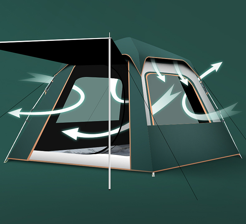 墨绿米黄拼色黑胶 6（二门四窗）