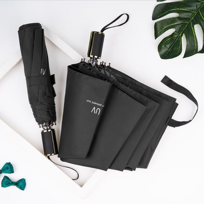Fashion Anti UV Manual Advertising 3 Folding Umbrella 