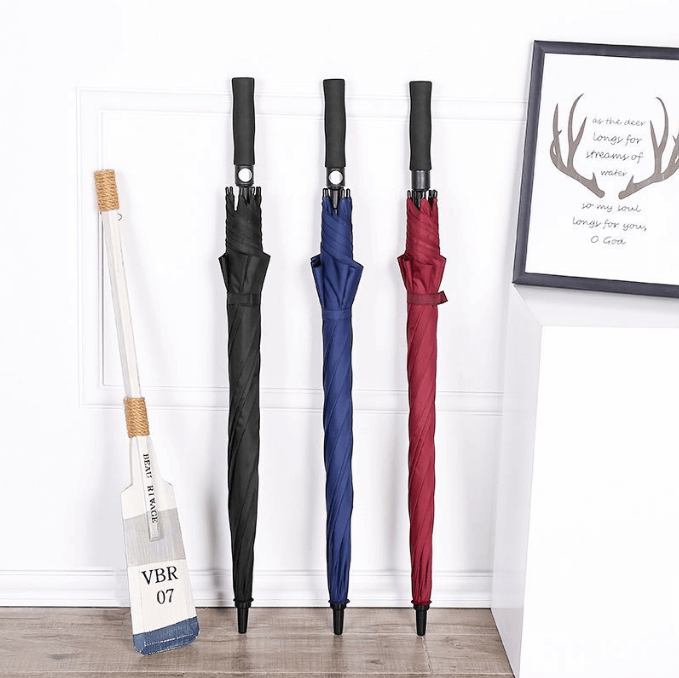 Strong Windproof Double Layer Automatic Opening Advertising Business Gift Golf Umbrella 