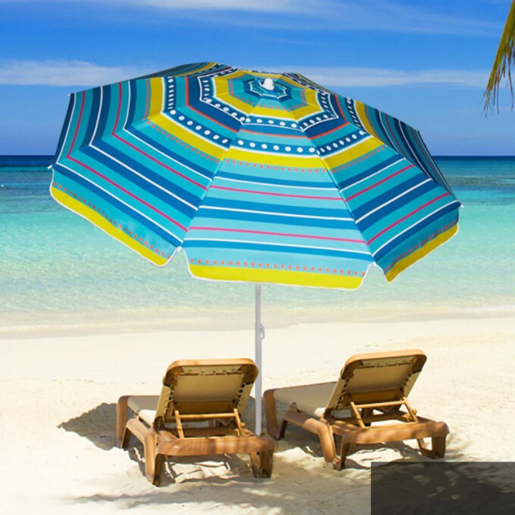 Custom Outdoor Advertising Parasol Beach Umbrella With Tilt 