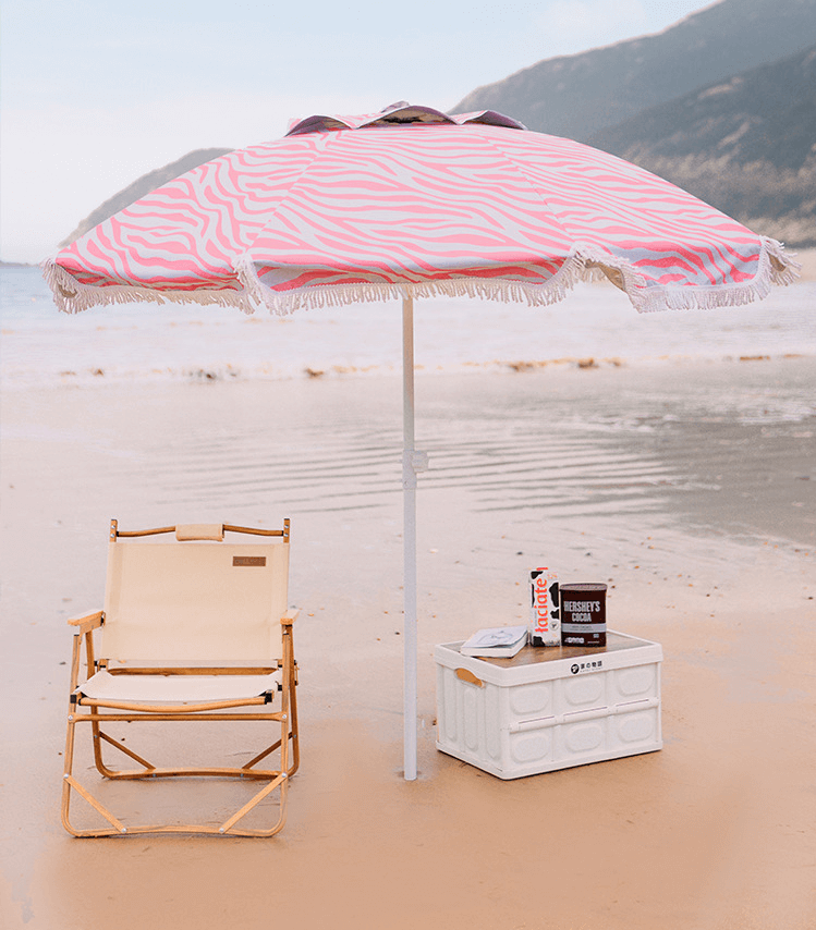Fashion Outdoor Advertising Beach Umbrella With Tassel 