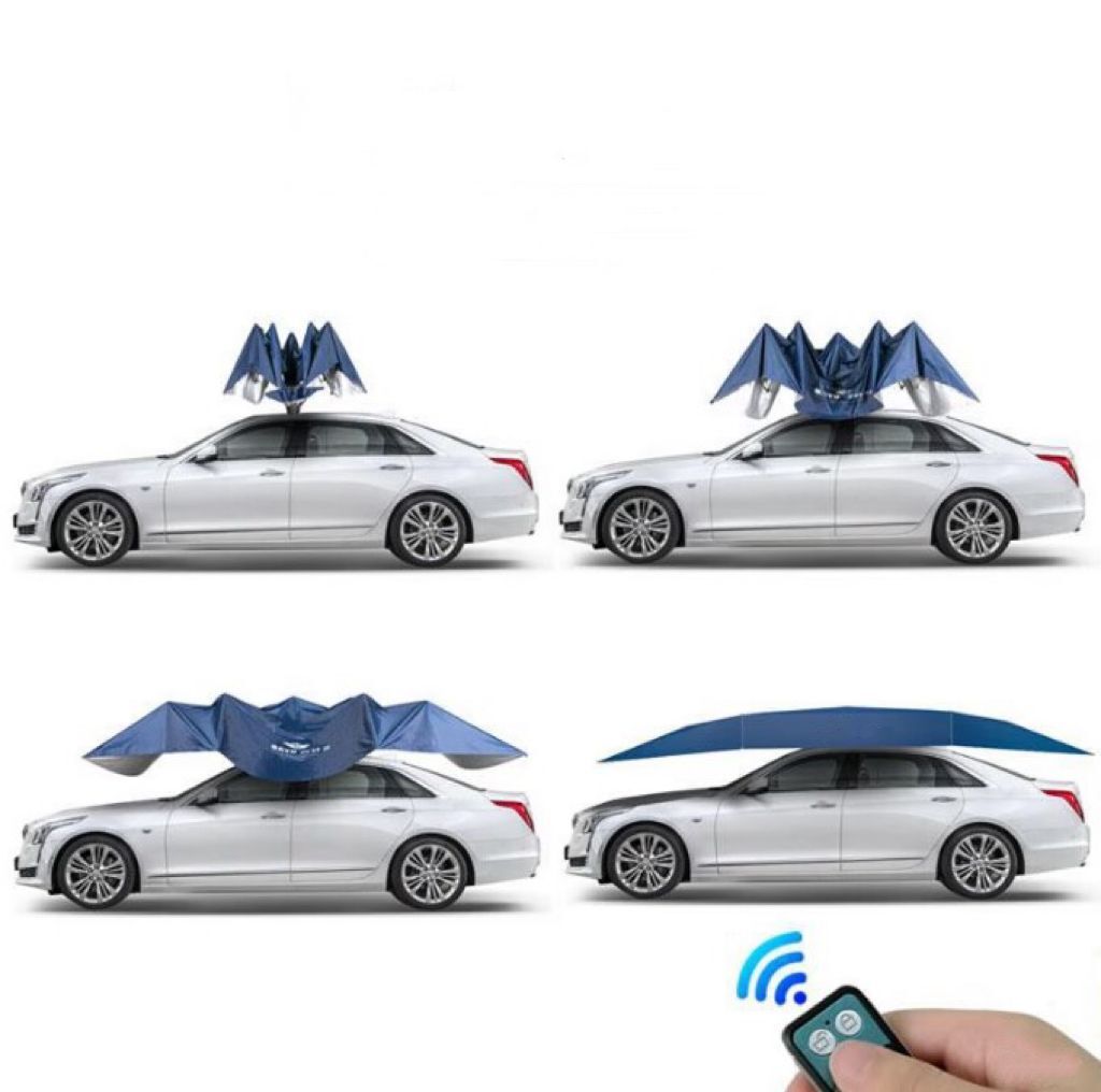 Premium Quality Portable Foldable Movable Fully Automatic Semi Automatic Car Roof Cover Sun Shade Car Umbrella With Remote Control