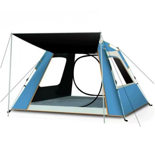 蓝色米黄拼色黑胶2（二门四窗）