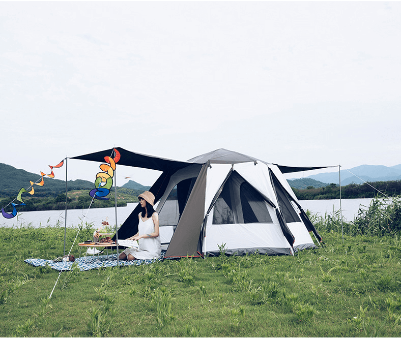 米黄拼棕色黑胶铝杆+纤维杆4