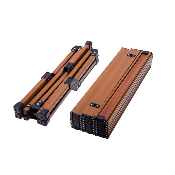 Outdoor Portable Ultralight Solid Wood Aluminum Alloy Picnic BBQ Dining Camping Omelet Egg Roll Folding Table