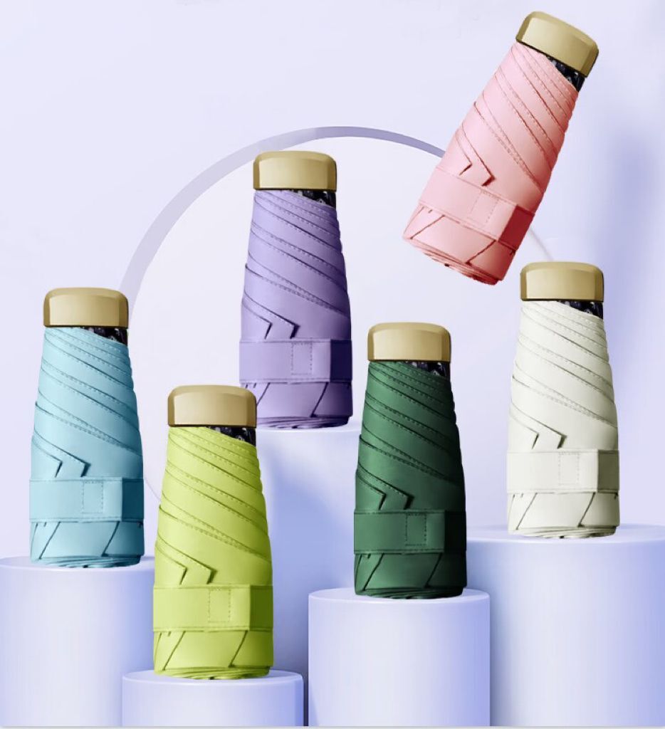 Super Mini Lightweight Anti UV 5 Folding Pocket Umbrella For Girls 