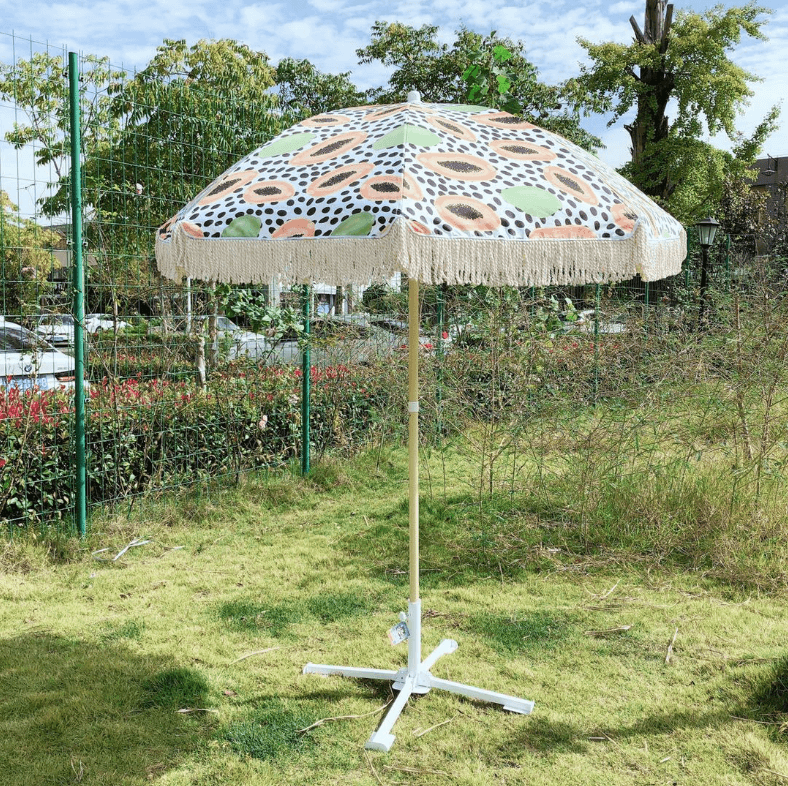 Fashion Outdoor Advertising Beach Umbrella With Tassel 