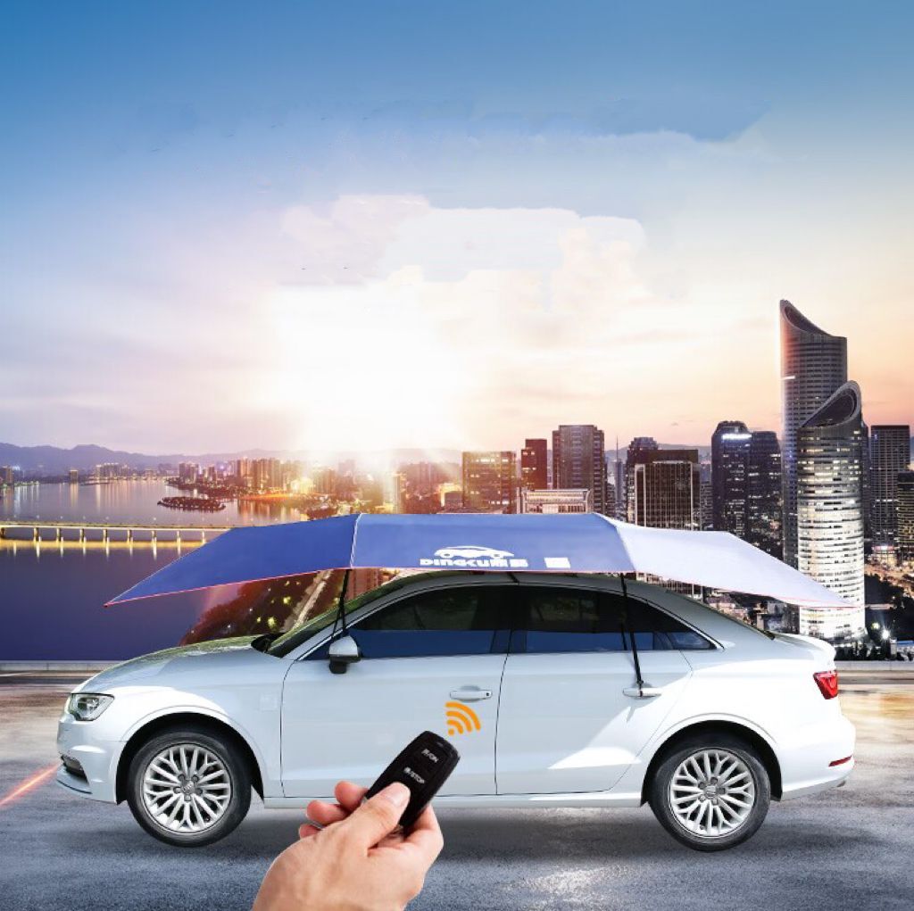 Premium Quality Portable Foldable Movable Fully Automatic Semi Automatic Car Roof Cover Sun Shade Car Umbrella With Remote Control