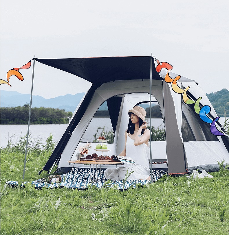 米黄拼棕色黑胶铝杆+纤维杆6