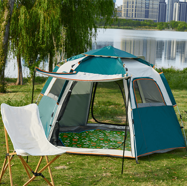 Portable Collapsible Automatic Pop Up Instant Opening Hexagonal Camping Tent 