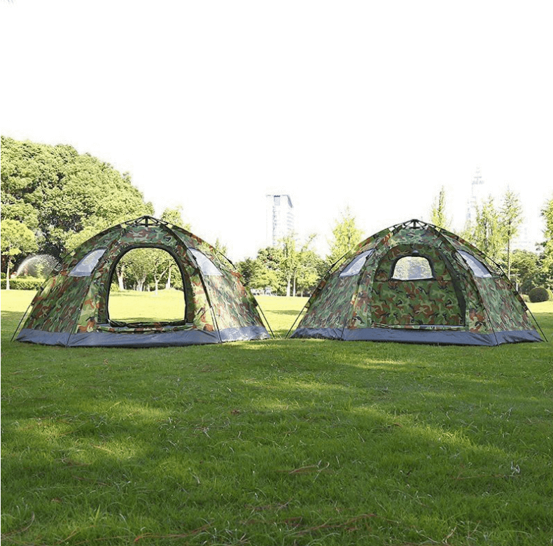 Automatic Pop Up Instant Opening 5-8 Person Hexagonal Camping Tent 