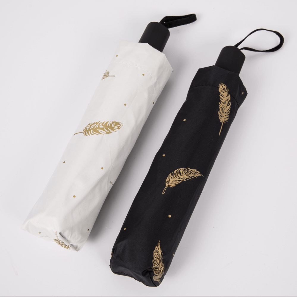 UV Protection Manual Opening Printed 3 Folding Umbrella 