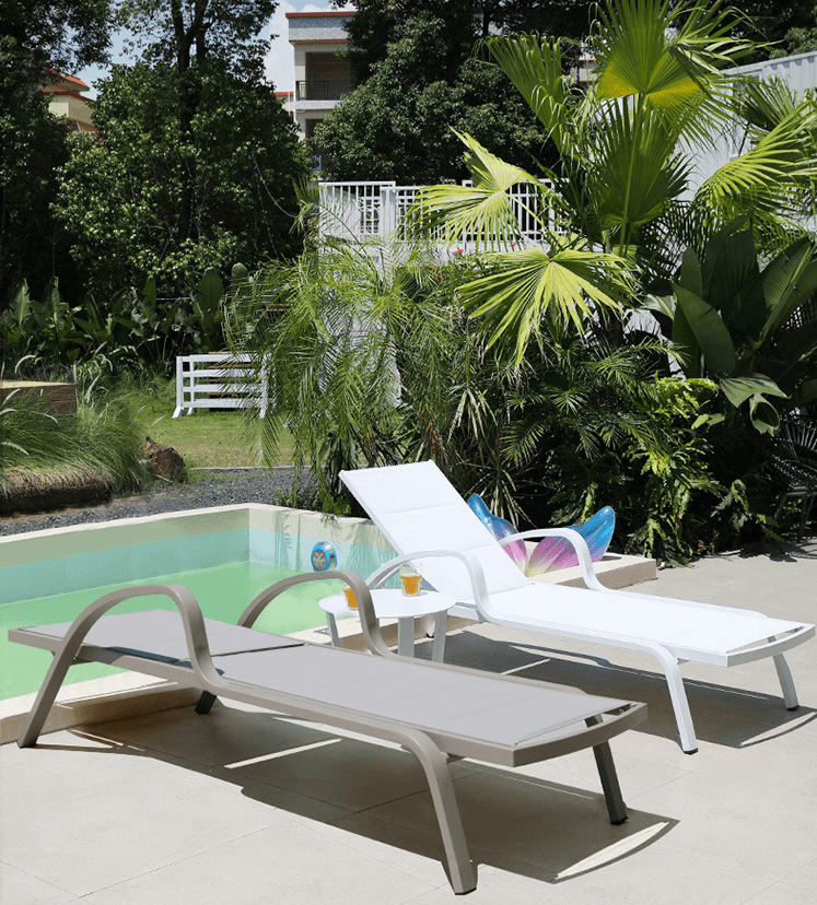 Outdoor Adjustable Garden Beach Swimming Pool Deck Chair Sunbed Daybed Recliner Chaise Lounge Sun Lounger