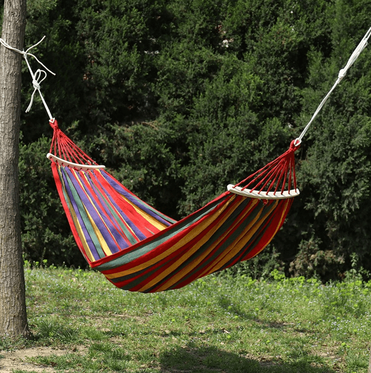 Portable Waterproof Lightweight Single Double Size Canvas Fabric Camping Swing Hammock