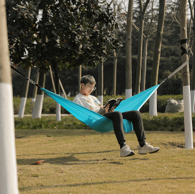 Portable Waterproof Lightweight Single Double Size Nylon Fabric Camping Swing Hammock 