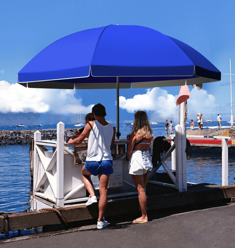 Custom Outdoor Advertising Double Layer Fabric Parasol Beach Umbrella