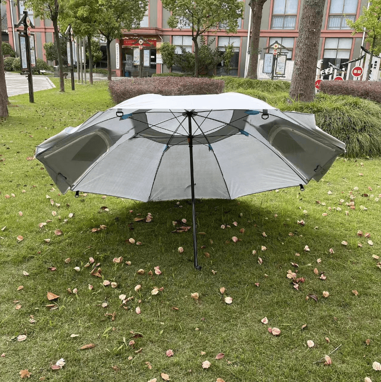 Custom Outdoor Advertising Fishing Parasol Beach Umbrella With Side Window 