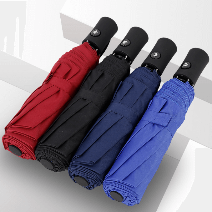 Promotional Advertising Fully Automatic 3 Folding Fold Umbrella 