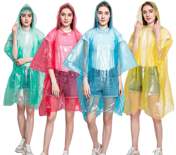 Cheap Portable Lightweight Transparent Eco Friendly Unisex Hooded Disposable Emergency PE Travel Raincoat Raincape Cloak Poncho 